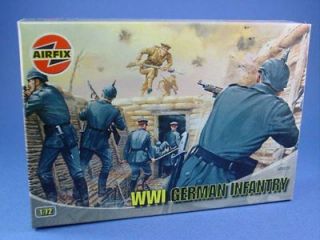 Plastic Toy Soldiers Airfix 1/72 Scale WWI German Infantry 48 Piece 