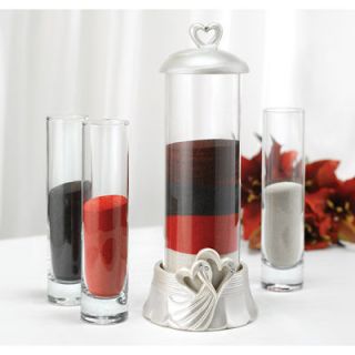 LINKED HEARTS WEDDING UNITY SAND CEREMONY SET GLASS CYLINDER ~ WITH OR 