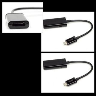 2X MHL MICRO USB TO HDMI BLACK ADAPTER CONVERTER GALAXY NOTE LTE EVO 