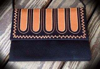 700+ VALENTINO GARAVANI Black Orange Satin Evening Bag Handbag Purse 