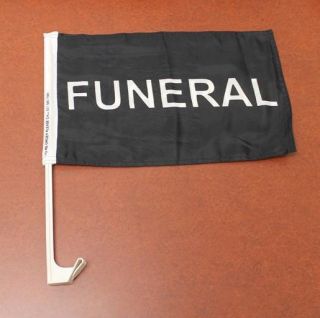 12x lot black funeral procession hearse car flags new time