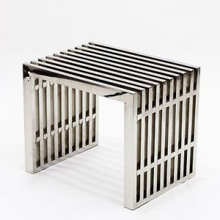 NEW Modern Grid Iron Bench / End Table Polished 