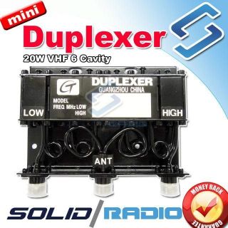 mini 20W VHF 6 cavity duplexer for radio transceiver + FREE tuning