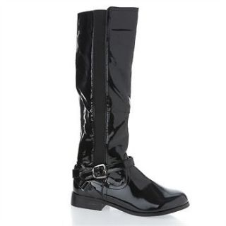 BRAND NEW WIDE LEG ELASTICATED PATENT AND MATT EFFECT BOOTS WITH 