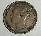 British 1875 Rare Silver Coin   Shilling, Queen Victoria