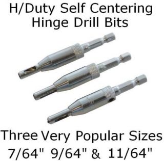 3pc door lock hinge drill bit set self centering h