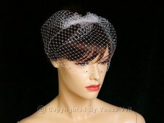 ivory bridal rhinestones birdcage wedding blusher veil