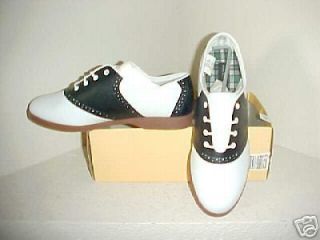 LADIES size 12 SADDLE OXFORDS 50s SHOES 12.0 NWT SNAZZY Black & WHITE 