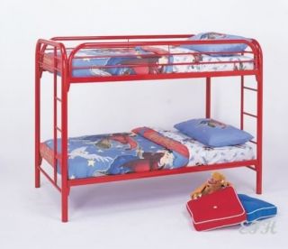 new contemporary red metal twin over twin bunk bed time