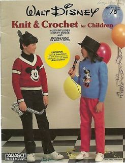Walt Disney Knit Crochet for Children Pattern Booklet Paragon 