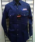 Budweiser Bud Light Embroidered Dress Shirt Long Sleeve Navy Blue Size 