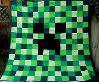 Newly listed Minecraft Creeper Handmade Queen Size Quilt   Custom