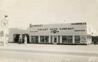 Willcox AZ Chevrolet Oldsmobile Car Dealership Texaco Gas Station 