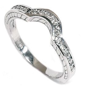   REAL DIAMOND WEDDING ANTIQUE ENGRAVED ENHANCER GUARD RING 14K 4 9