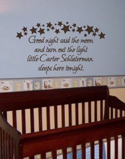 custom baby name quote goodnight nursery wall decal time left