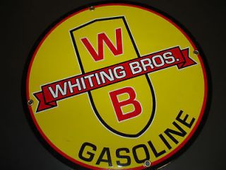 whiting brothers w b oil gas porcelain advertising sign time