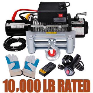 10000lb 12V 5.5HP Electric Recovery Winch Wireless Remote Truck 