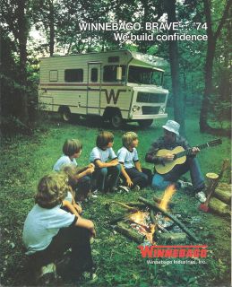 1974 Winnebago BRAVE Camper MotorHome RV Brochure/Catalog D 19,D 21,D 