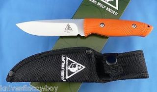 lone wolf 40036 100 drop point hunter knife orange handle