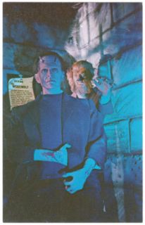 1960 frankenstein and the wolf man postcard wax museum time