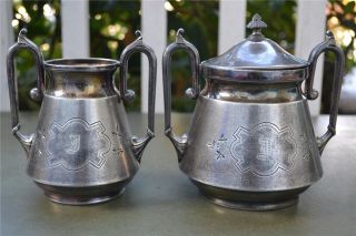 ADH~19TH CENT. MERIDEN B COMPANY PAIR OF SILVER PLATED SUGAR BOWLS 