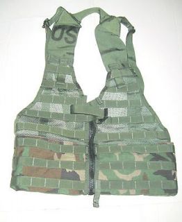 WOODLAND CAMO MOLLE TACTICAL FIGHTING LOAD CARRIER VEST FLC WTH TAN 