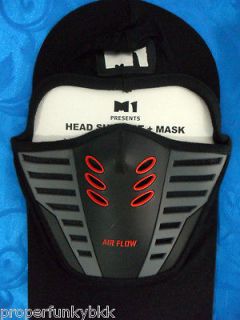M1 COTTON SPANDEX PROTECTIVE FILTERED RUBBER FRONT BALACLAVA FACE MASK 