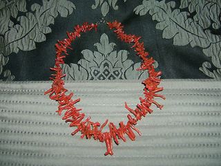 Raw Meditarranean Italian CORAL NECKLACE 17 Natural Undyed NOT FROM 