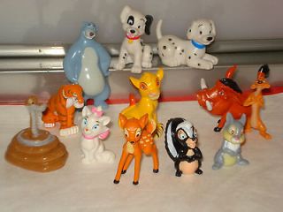 Walt Disney Mini Figures Lot Bambi, Jungle Book, The Lion King, 101 