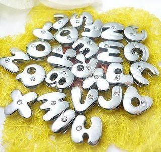   fat one rhinestone Slide letters DIY Charm A Z fit pet collar tags
