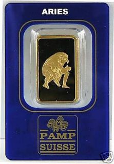 aries zodiac 10 gram pamp gold bar 24k 9999 pure