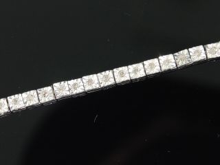 Row Diamond White Gold Finish Tennis Bracelet 7 5