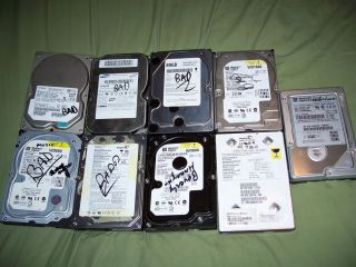 LOT OF 9 IDE DESKTOP HARD DRIVES   AS IS FOR PARTS BAD 160GB 120GB 