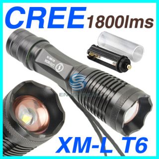 1800 Lumens CREE XM L T6 LED Adjustable Focus Flashlight Torch A2