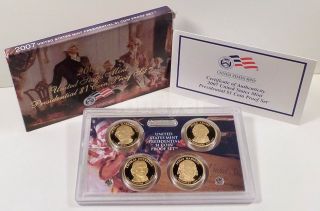 2007 s US Mint $1 Presidential 4 Coin Proof Set with Box COA PD0 Free 