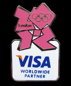 2012 Olympic Pin Sponsor Visa Pin Purple