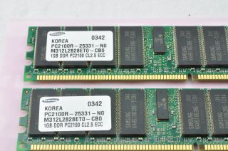 Samsung 2GB 2x1GB PC2100 DDR ECC Reg Server Memory M312L2828ET0 CB0 