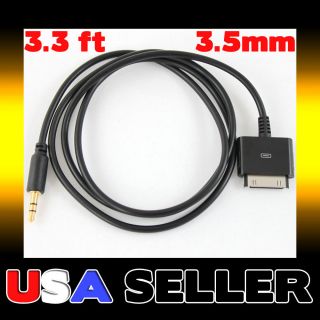   5mm Audio Cable for iPhone 4 4S 3GS iPod Touch Black 3.3 ft long