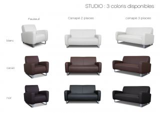Canape fixe Studio 2 places   Disponible en 3 coloris Relaxima 
