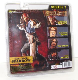 Lot of 2 New Captain Jack Sparrow Action Figures Pirates of The 