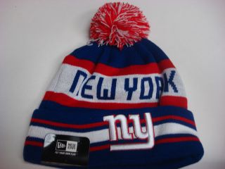 New York Giants New Era Hat Beanie The Jake 3 Knit Stocking Pom Winter 