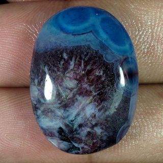 30.35Cts. NATURAL DESIGNER ONYX AGATE OVAL CABOCHON AFRICAN GEMSTONE 