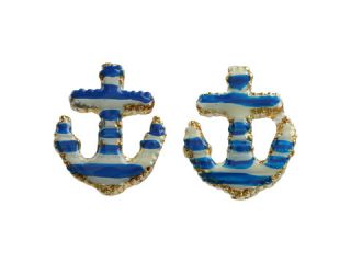 Betsey Johnson Yacht Club Anchor Stud Earrings at 