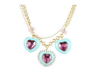 betsey johnson candylane 3 heart necklace $ 85 00 betsey