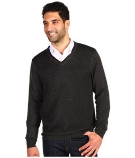 Perry Ellis L/S Merino Blend V Neck Double Sweater    