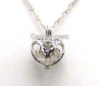   Box Big Heart pendant Wish Pearl Necklace gift set 3622 wish come true