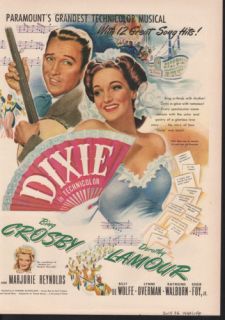 1943 Paramount Western Dixie Banjo Crosby Lamour Movie