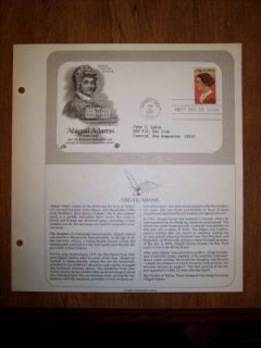 Abigail Adams First Day 0f Issue Stamp June 14 1985