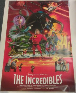 THE INCREDIBLES MOVIE POSTER 1 Sided VERY RARE ORIGINAL 27x40