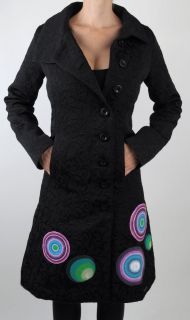   BLACK Painted Circle ABRIG ABRIL Dress COAT Jacket, L, Large, EU 42